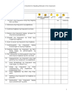 Observation Checklist For Reading Attitude in The Classroom