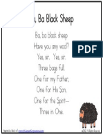 Ba Ba Black Sheep Christian Nursery Rhyme