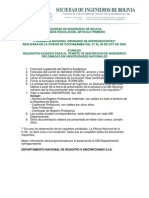 Requisitos Inscripción SIB (Bolivia)
