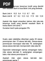 Soal Latihan Uji Hipotesis