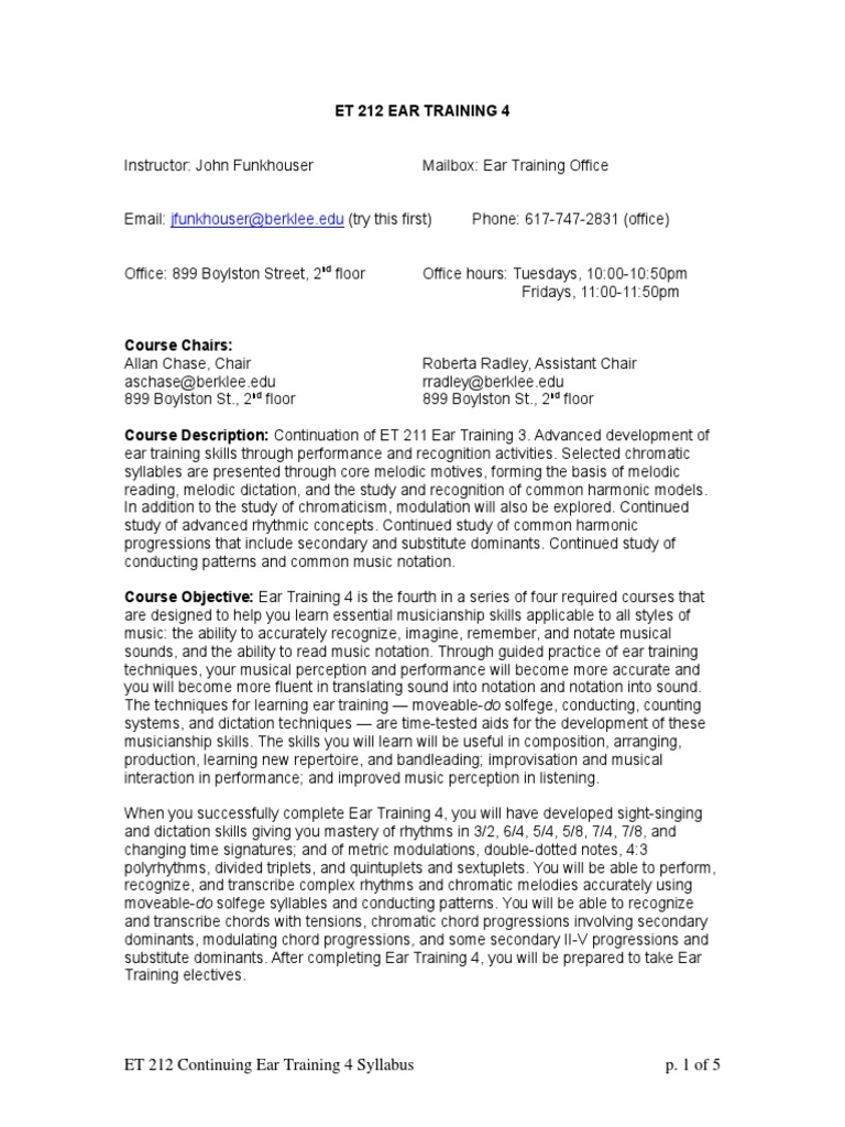 Advanced Ear Training Techniques | PDF | Harmony | Performing Arts