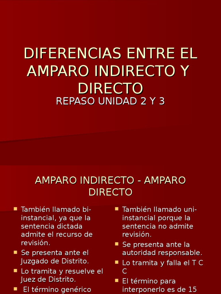 Comparativa Entre El Amparo Indirecto y