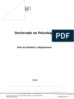 Doctorado Psicologia Plan de Estudios y Reglamento