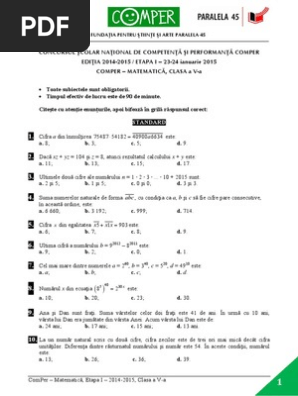 Subiecte Comper Matematica
