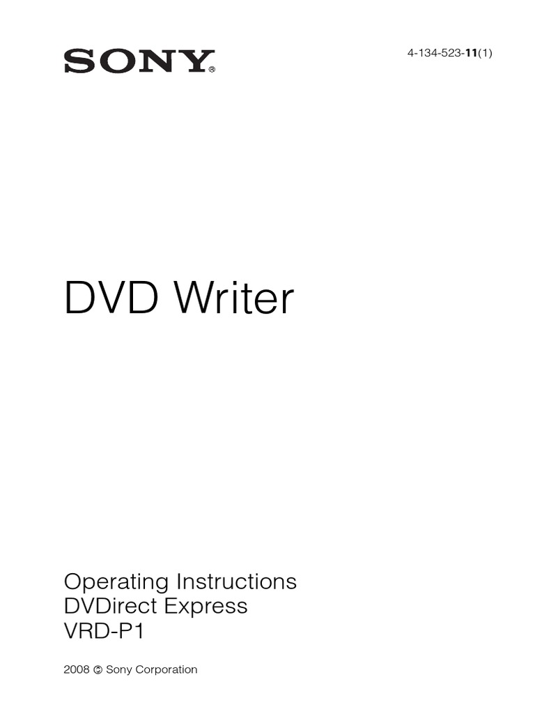DVD Writer: Operating Instructions Dvdirect Express Vrd-P1 | PDF ...
