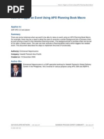 How To Trigger An Event Using APO Planning Book Macro