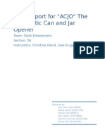 Final Report For "ACJO" The Automatic Can and Jar Opener
