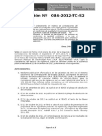 Resolución #084-2012-TC-S2: Sumilla: El Ordenamiento en Materia de Contrataciones Del