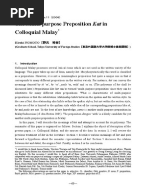 069 Research Paper11  PDF  Preposition And Postposition 
