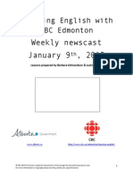 Weekly Newscast January 9, 2015: Learning English With CBC Edmonton