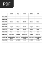 Cronograma de Estudo - Semana