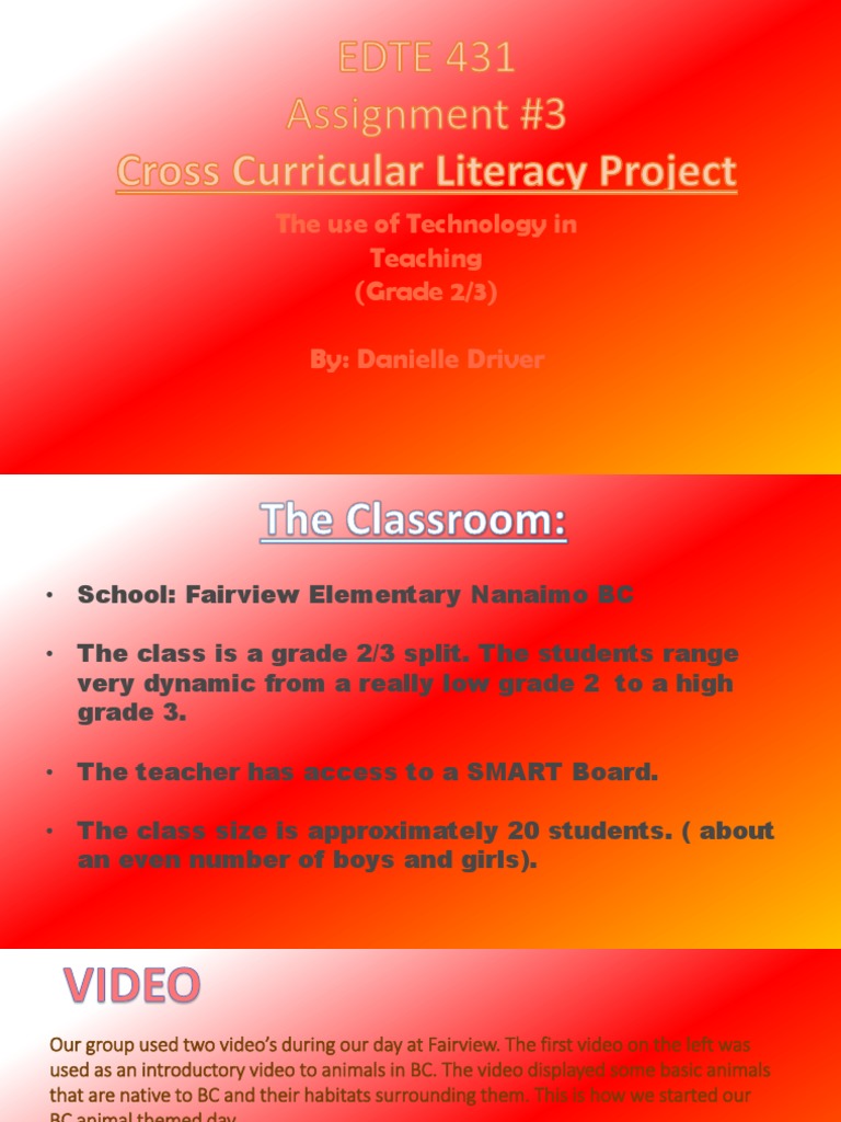 Technology in Grade 2/3 Literacy Project | PDF
