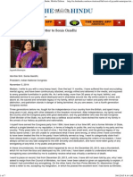 Jayanthi Natarajan's letter to Sonia Gandhi