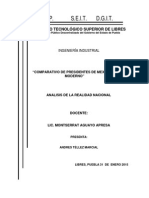 Comparativo de Presidentes de Mexico