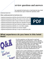 Top 10 Hotel Interview Questions and Answers
