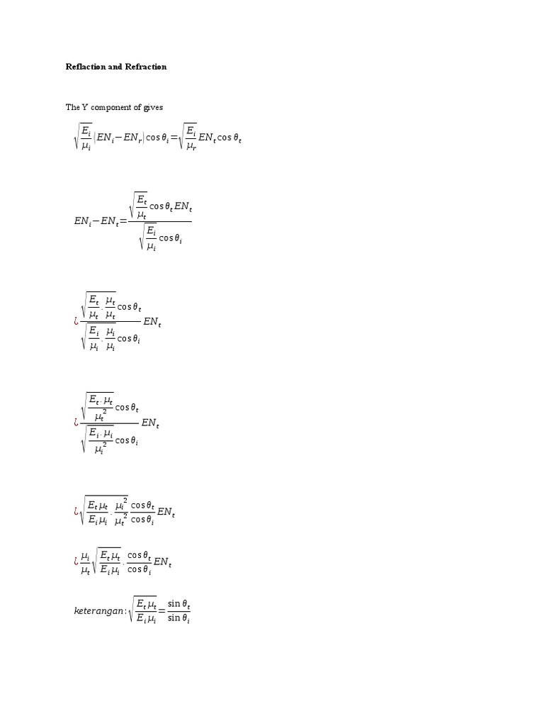 Reflection and Refraction Explained | PDF