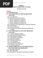 Ground Response Analysis (Lectures 17 To 22) : Topics