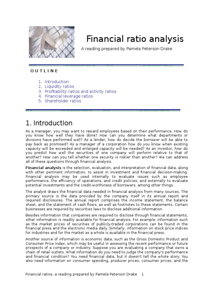 Financial Ratio Analysis Overview | PDF | Earnings Per Share | Stocks
