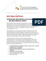 Job Descriptions: Writing Job Descriptions and Examples, Job Descriptions Duties