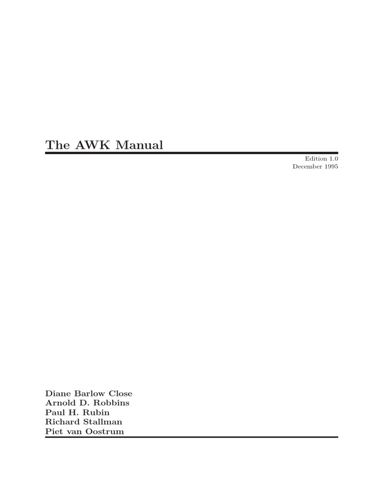 The AWK Manual | PDF