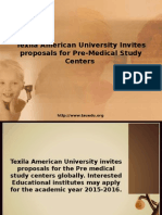 Texila American University Invites Proposals For Pre-Medical Study Centers