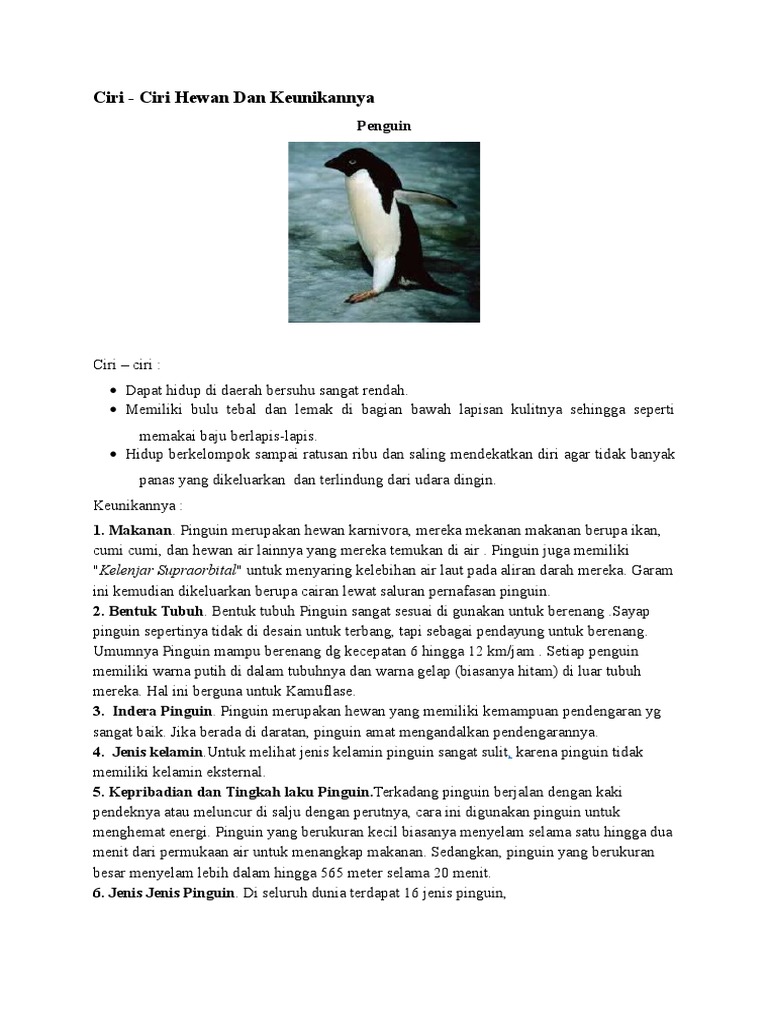 Ciri Ciri Hewan Pdf