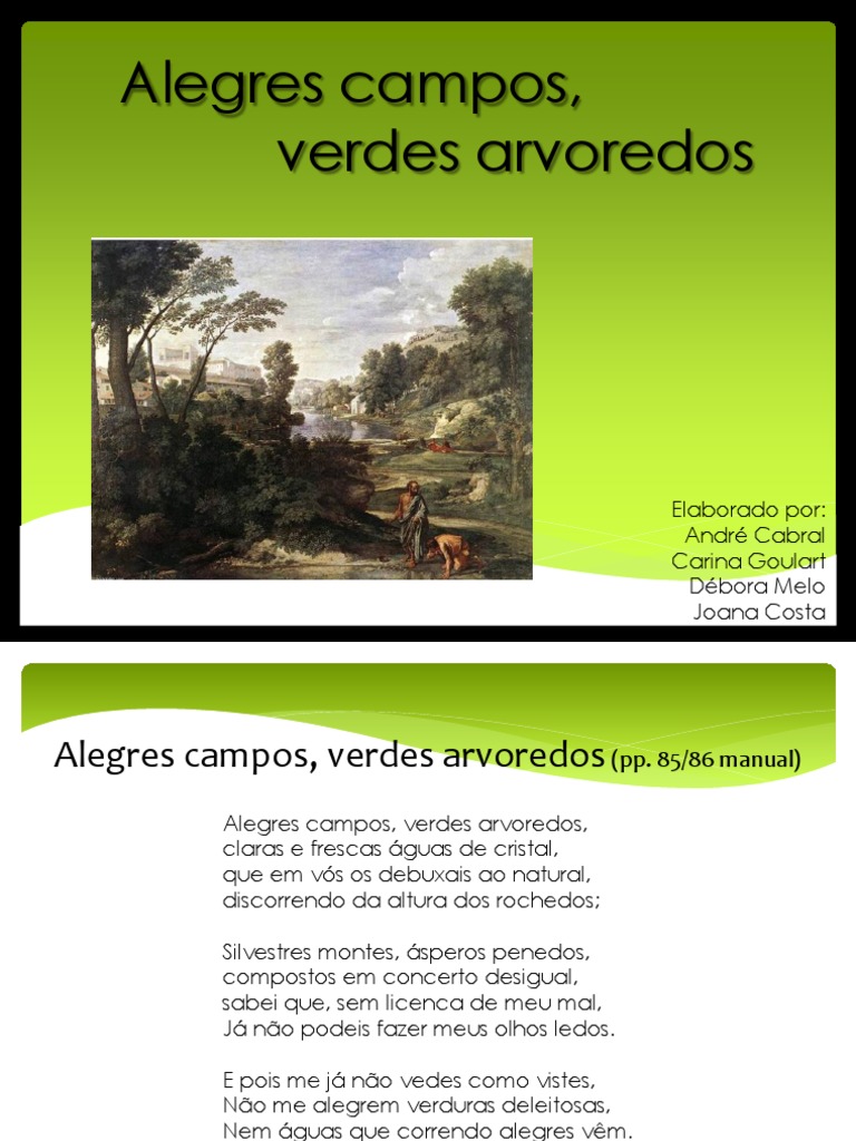 Verdes São Os Campos Analise Do Poema