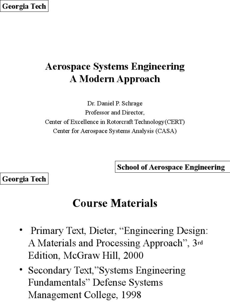 Aerospace Systems Engineering A Modern Approach | PDF | Design ...