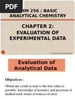 CHM 256: Basic Analytical Chemistry: Evaluation of Experimental Data