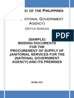 Sample Bidding Documents For The Procurement of Supply For Janitorial Services