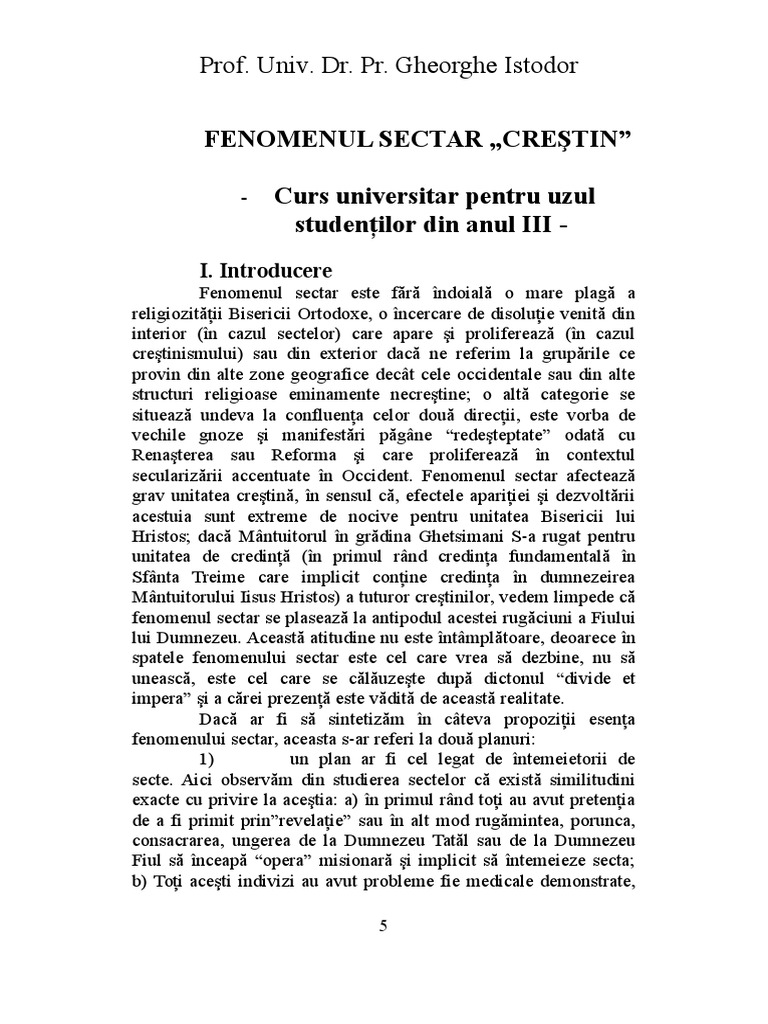Carte Fenomenul Sectar Crestin | PDF