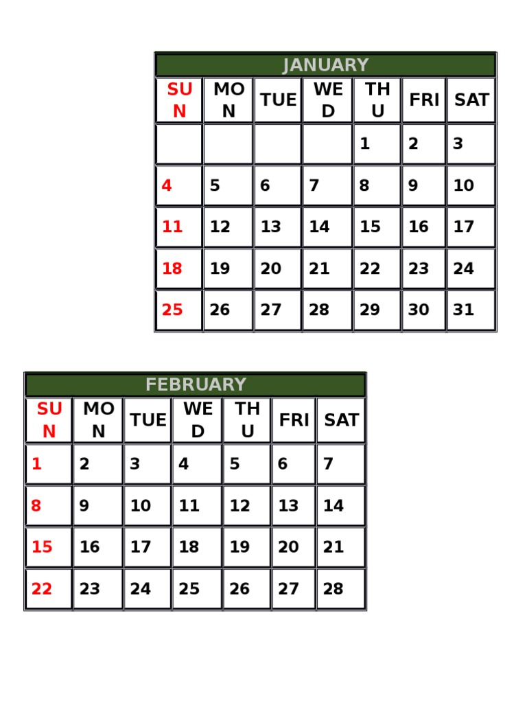 Monthly Calendar Overview | PDF