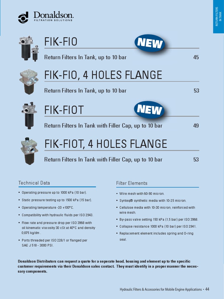 Donaldson Filter | PDF | Valve | Viscosity