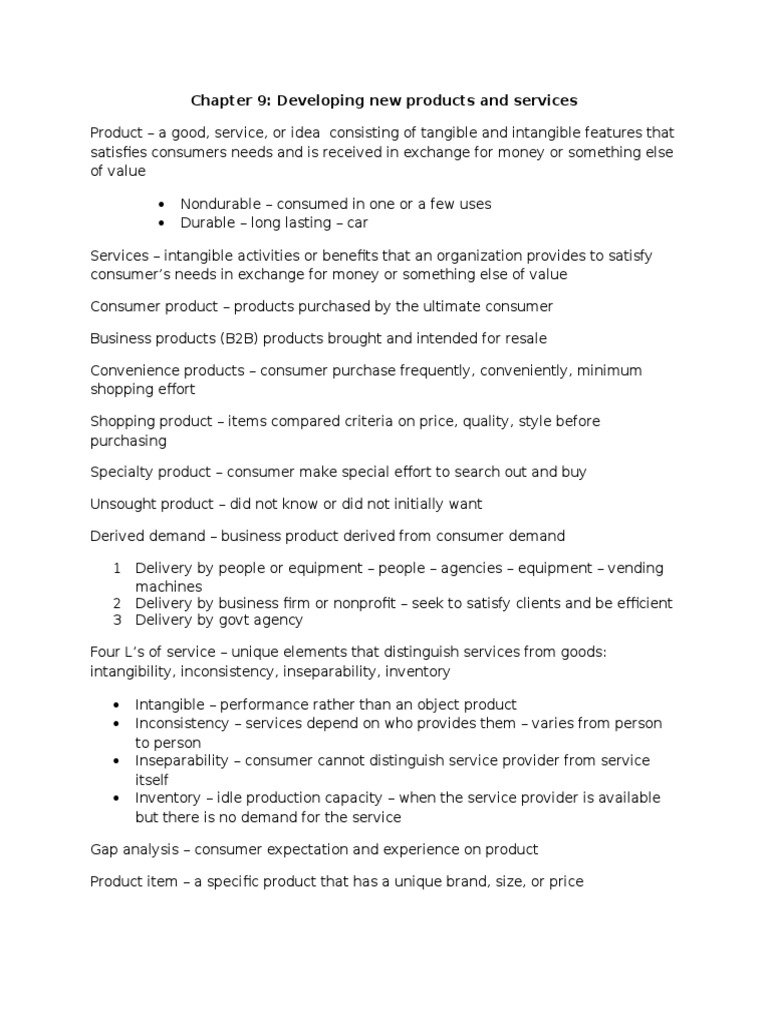 Chapter 9: Developing New Products and Services | PDF | Career & Growth ...