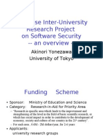 Japanese Inter-University Research Project On Software Security