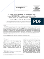 A Career Choice Problem: An Example of How To Use MACBETH To Build A Quantitative Value Model Based On Qualitative Value Judgments