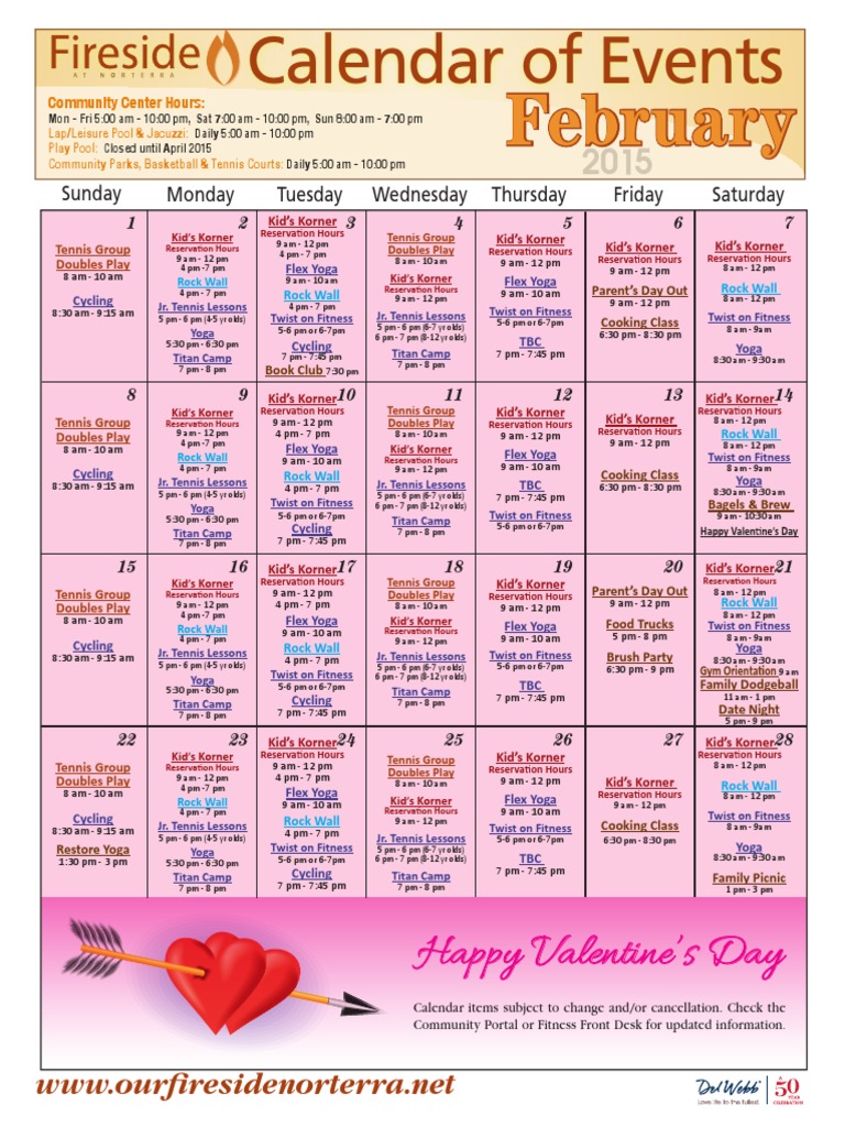 February Community Events Calendar | PDF | Sports | Leisure