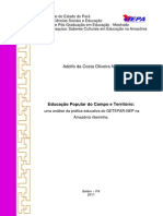 Educação Popular do Campo e Território: uma análise da prática educativa do GETEPAR-NEP na Amazônia ribeirinha.