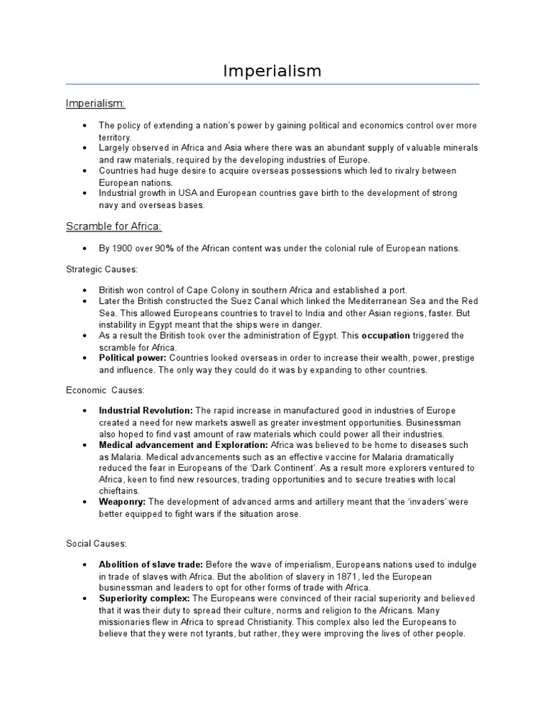 Imperialism And The Scramble For Africa Imperialism Africa