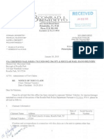 Michael Yakubov Notice of Tort Claim (January 22, 2015)