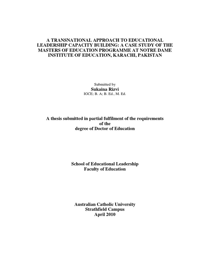 thesis title in educational leadership