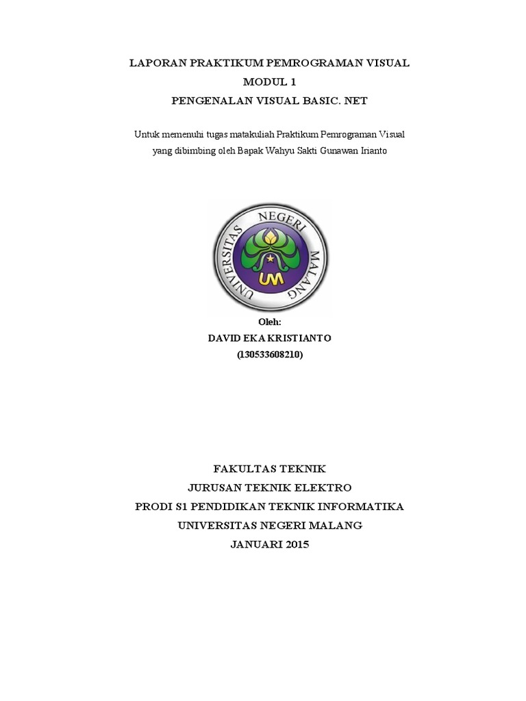 Laporan Modul 1 Pemrograman Visual Vb Ft Um