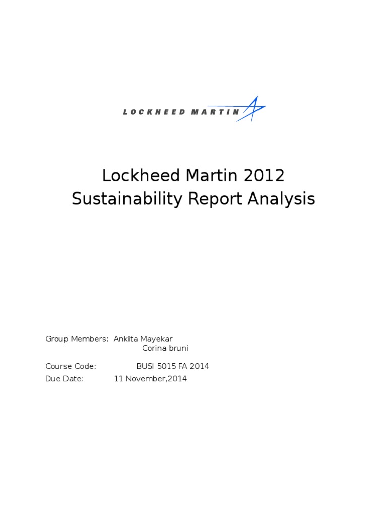 Lockheed Martin - CSR Report Analysis - V.11 | PDF | Corporate Social ...