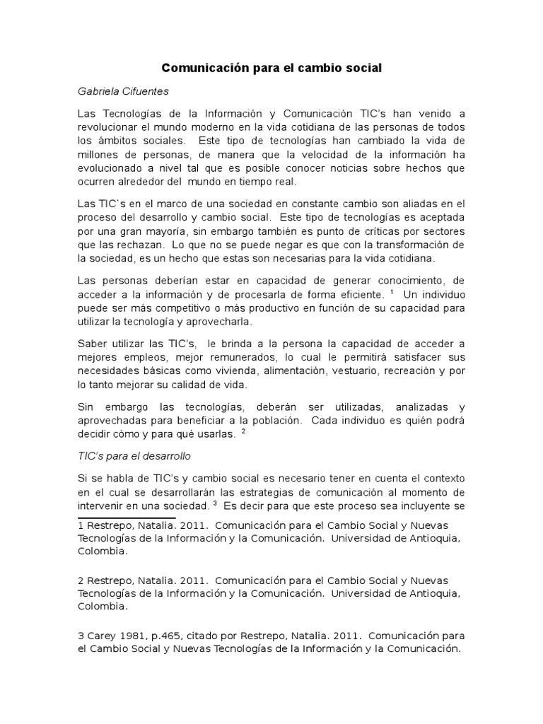 Comunicación Para El Cambio Social Pdf Programa De Las Naciones