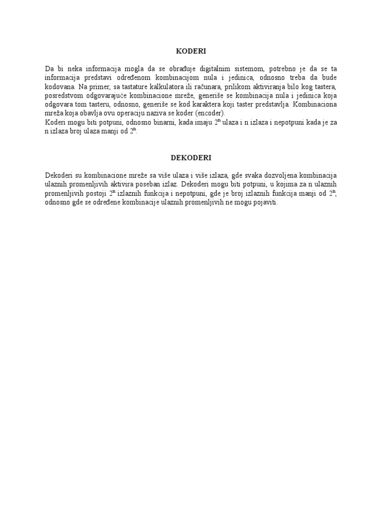 Koderi I Dekoderi | PDF