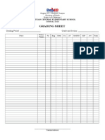 Grading Sheet: Cabatuan Central Elementary School