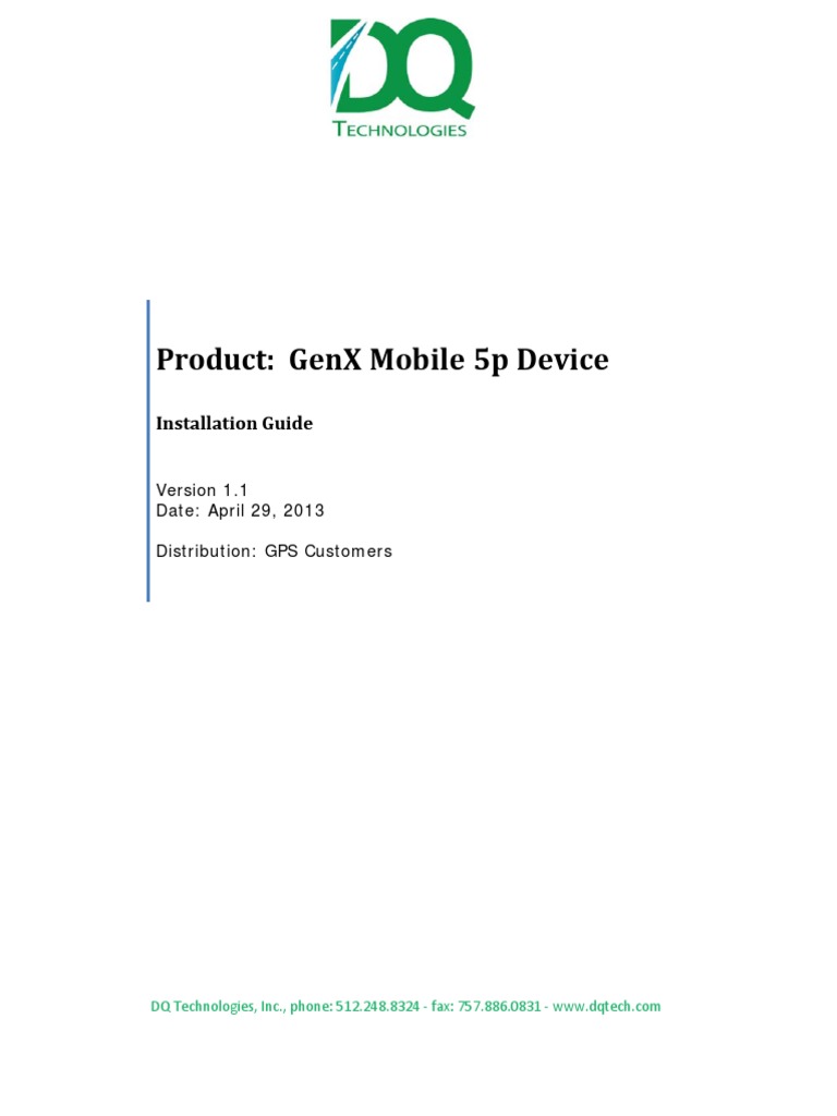 GenX Mobile 5p Device Installation Guide | PDF | Fuse (Electrical ...