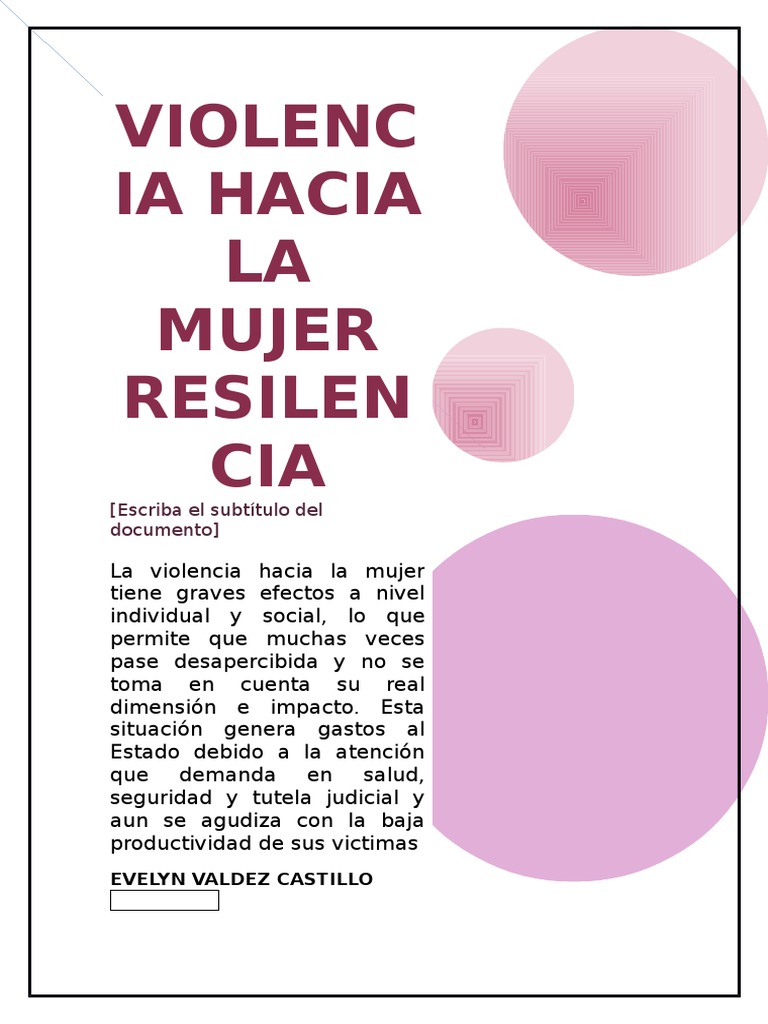 Violencia de Género: Impacto y Resiliencia | PDF | Violencia | La ...