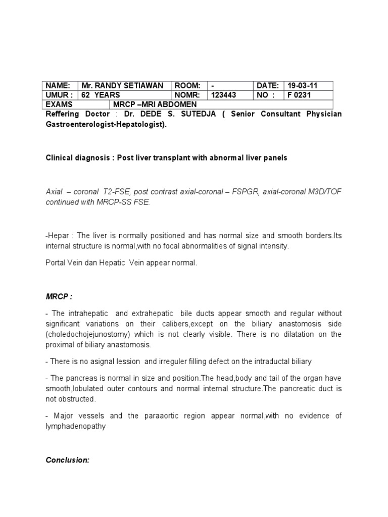 MRCP | PDF