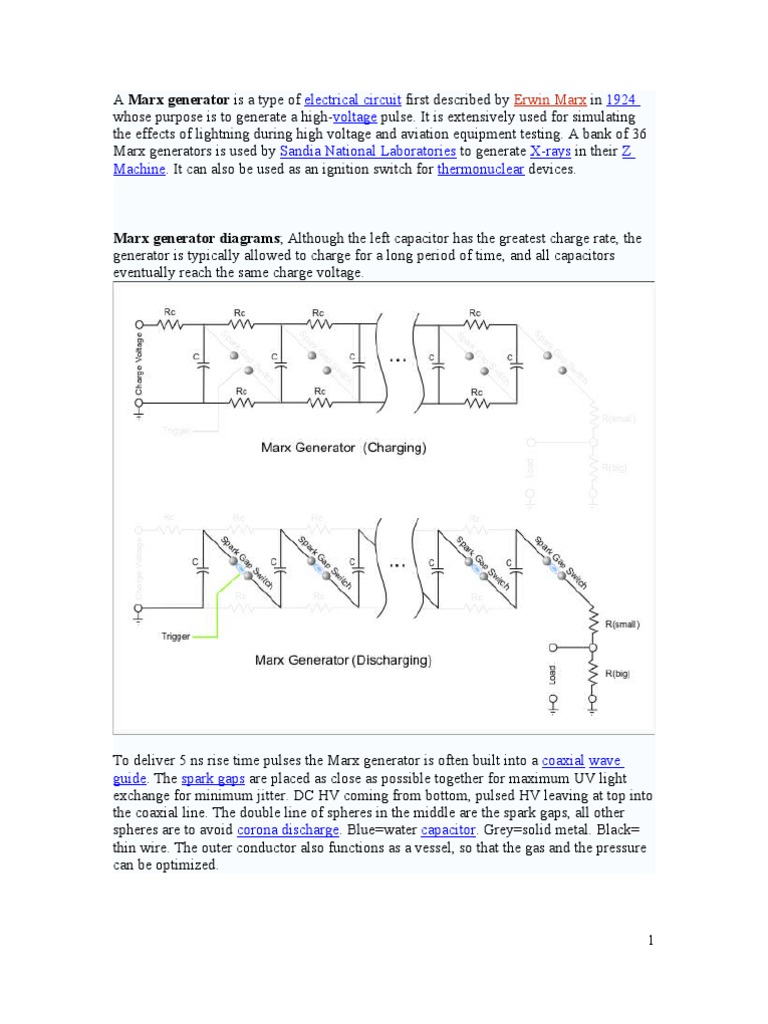 Marx Impulse Generator | PDF | Electronics | Physical Quantities